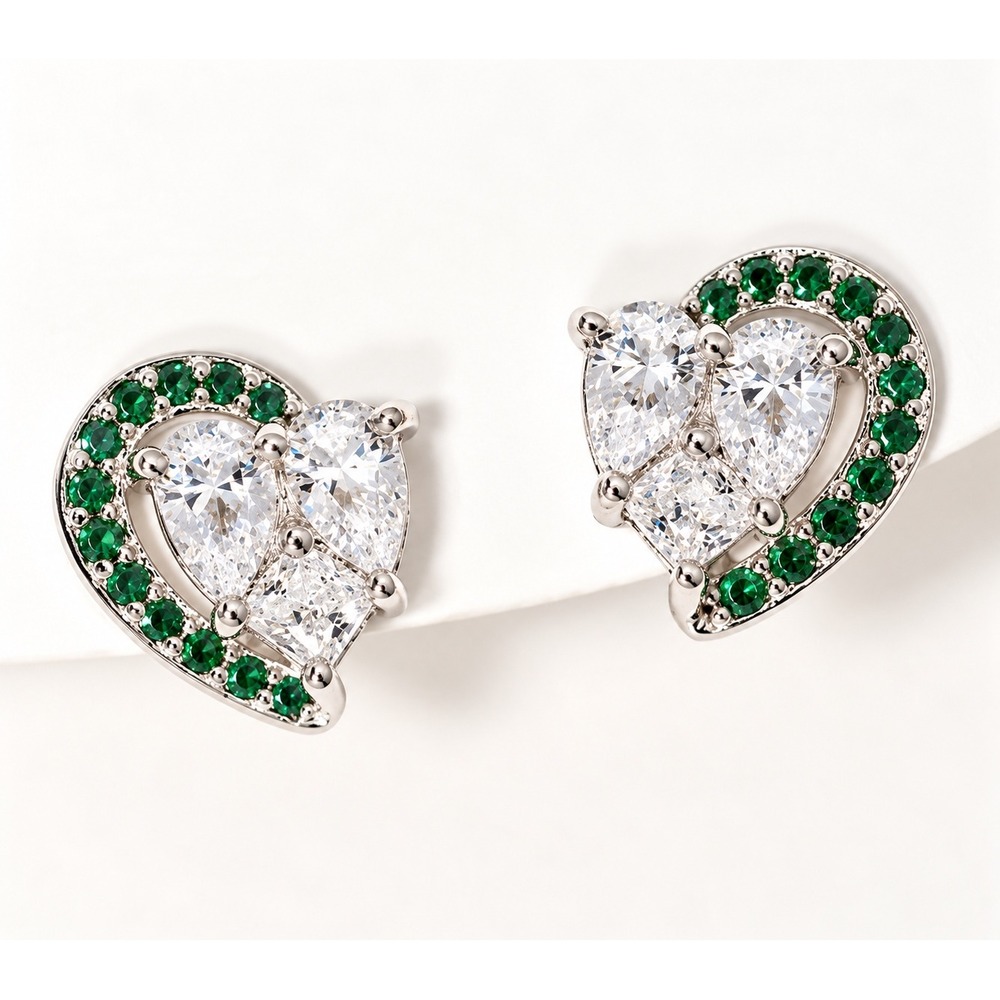 Diamonique x Kathy Levine Love Struck Heart Earrings / NWT / MSRP $75